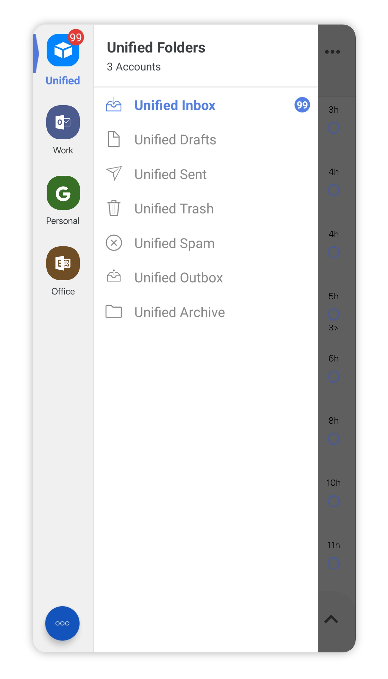 Unified folders in Blix on mobile